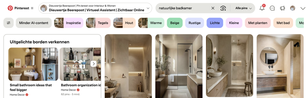 Pinterest zoekwoorden suggesties